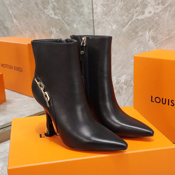 LV Sparkle Ankle Boot 95mm Black Lambskin