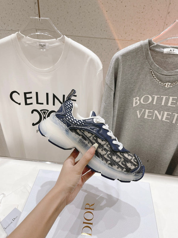 CD Vibe Sneaker Charcoal Blue Black Polyester Mesh Fabric And Oblique Jacquard Fabric