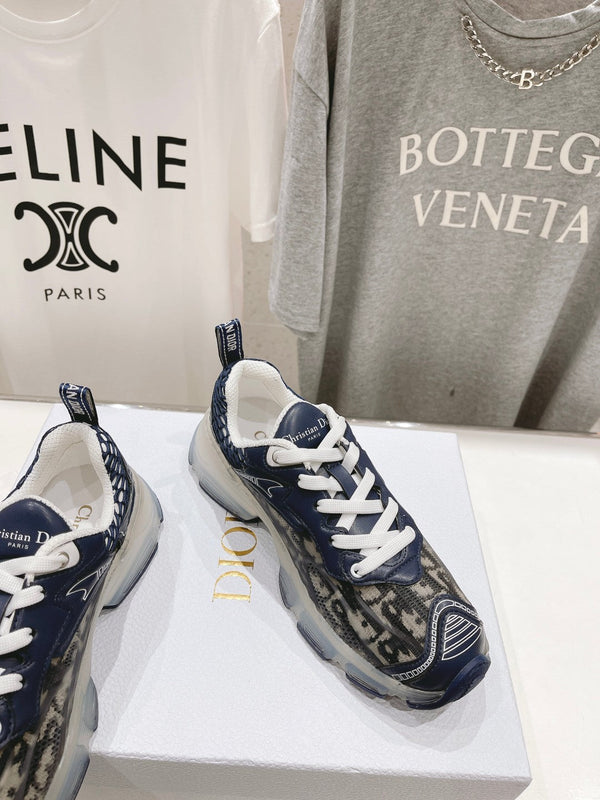 CD Vibe Sneaker Charcoal Blue Black Polyester Mesh Fabric And Oblique Jacquard Fabric