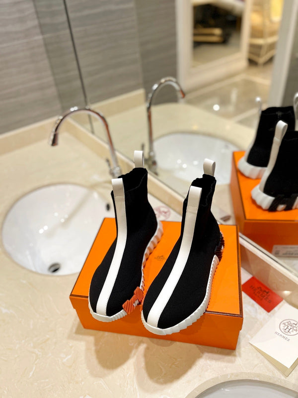 HM Fun Sneaker In White Mix Black Mesh Fabric And Lambskin 983014