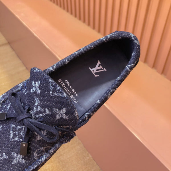 LV LOAFER IN MIDNIGHT BLUE MONOGRAM DENIM WITH BOW