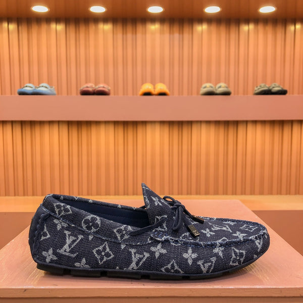 LV LOAFER IN MIDNIGHT BLUE MONOGRAM DENIM WITH BOW