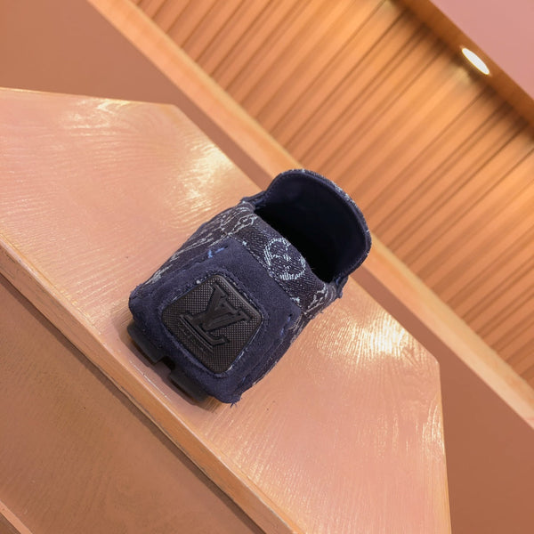 LV LOAFER IN MIDNIGHT BLUE MONOGRAM DENIM WITH BOW