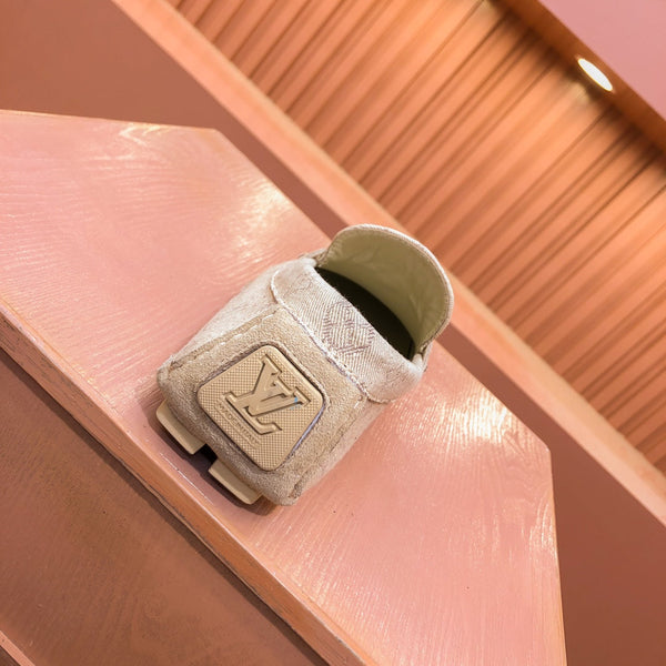 LV LOAFER IN CAMEL BROWN MONOGRAM DENIM WITH BOW