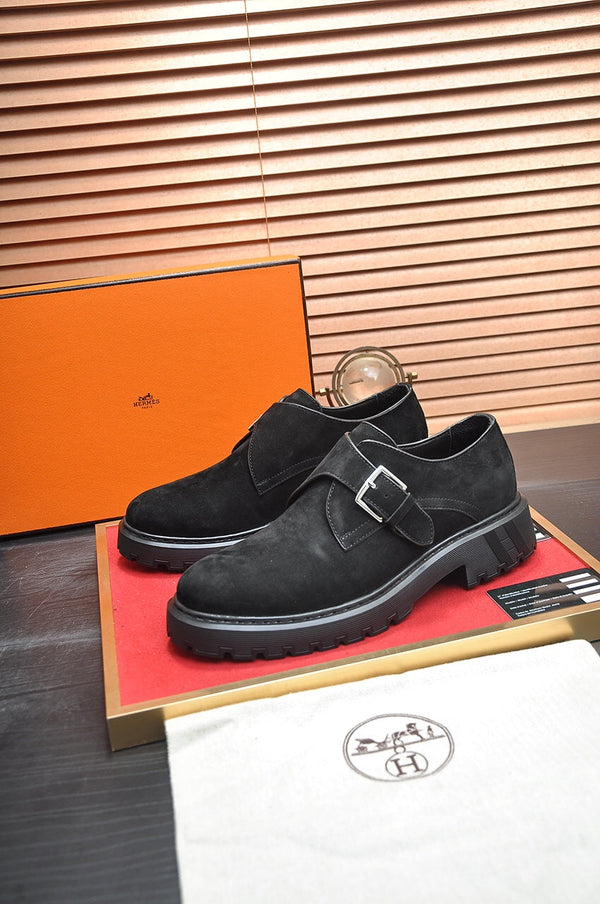 HM MONK STRAP BLACK SUEDE