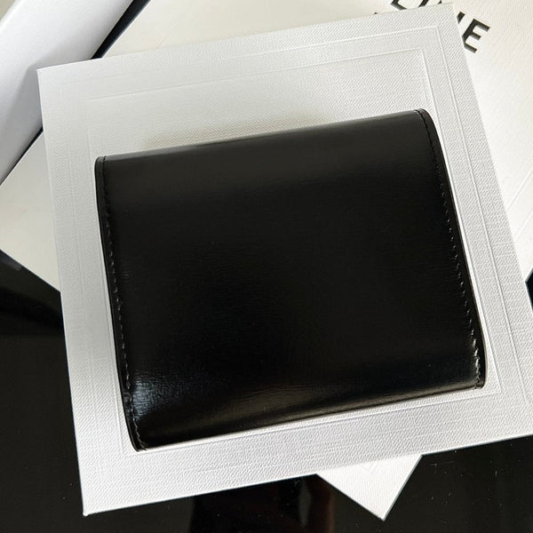 PORTAFOGLIO TRIOMPHE 10 IN PELLE DI VITELLO NERO