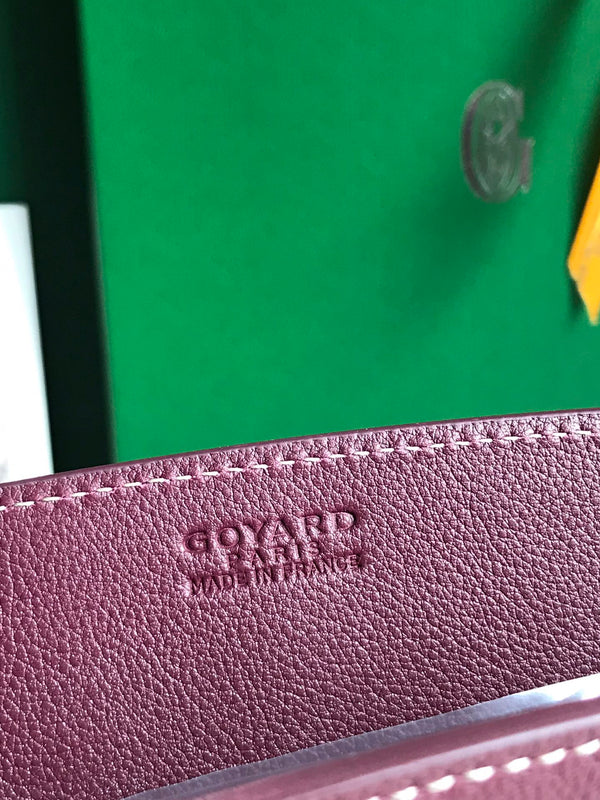 ROUETTE STRUCTURÉ MINI BAG 21 IN WINE RED GOYARDINE CANVAS AND CALFSKIN