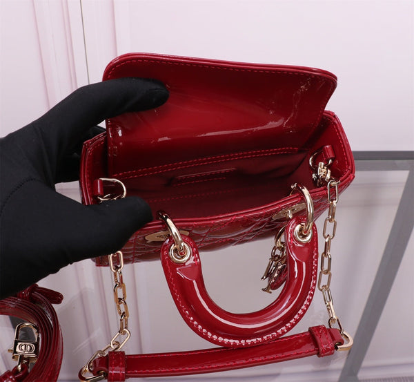 MICRO LADY D-JOY 16.5 RED PATENT LAMBSKIN