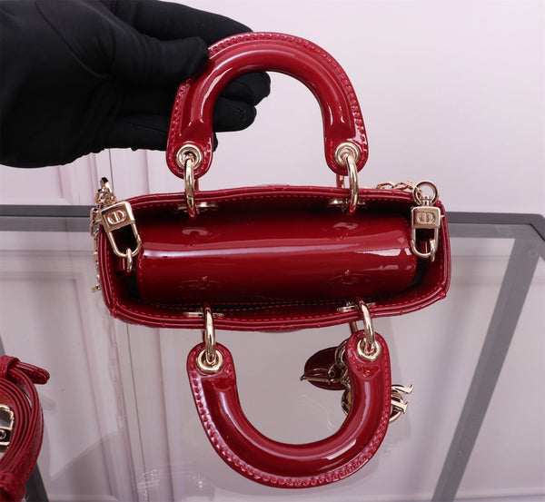 MICRO LADY D-JOY 16.5 RED PATENT LAMBSKIN