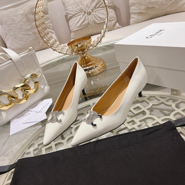 HIGH-HEELS 5 CM IN WHITE CALFSKIN