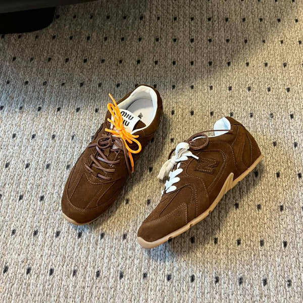 miu sneaker balance 530 dark brown suede