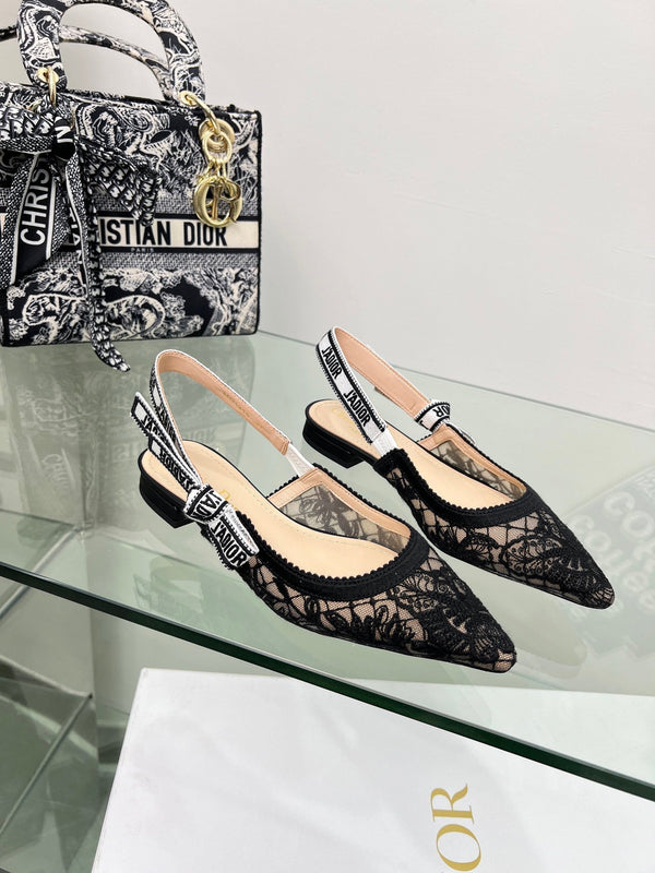 CD 25 Slingback Pump Black Transparent Mesh