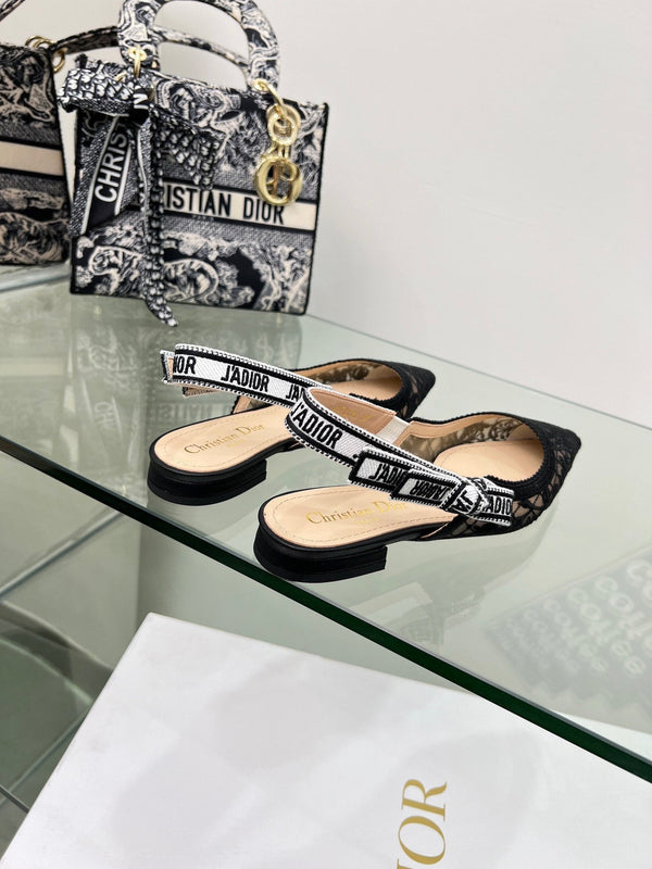 CD 25 Slingback Pump Black Transparent Mesh