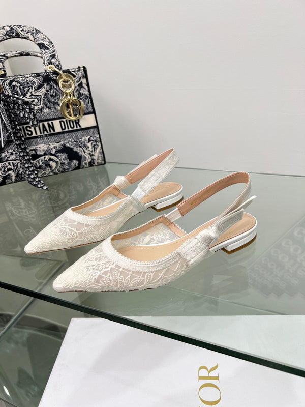 CD 25 Slingback Pump White Transparent Mesh
