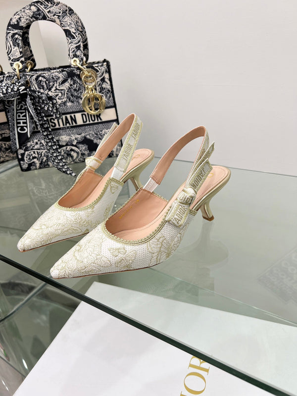 CD 25 Slingback Pump Cream Transparent Mesh