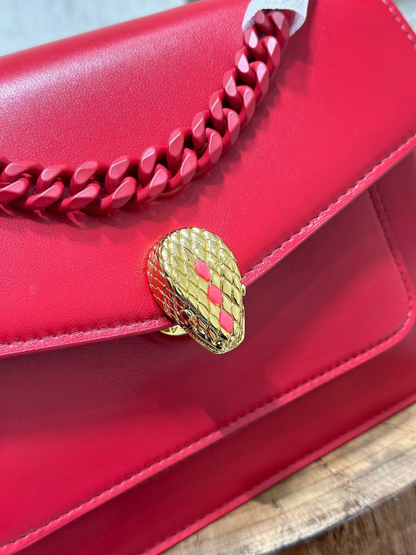 BVL Serpenti Forever Crossbody Bag 25cm Red Calfskin GHW 188660