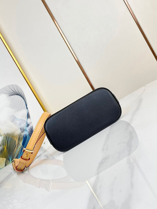 nano alma 18 beige monogram coated canvas brown black calfskin