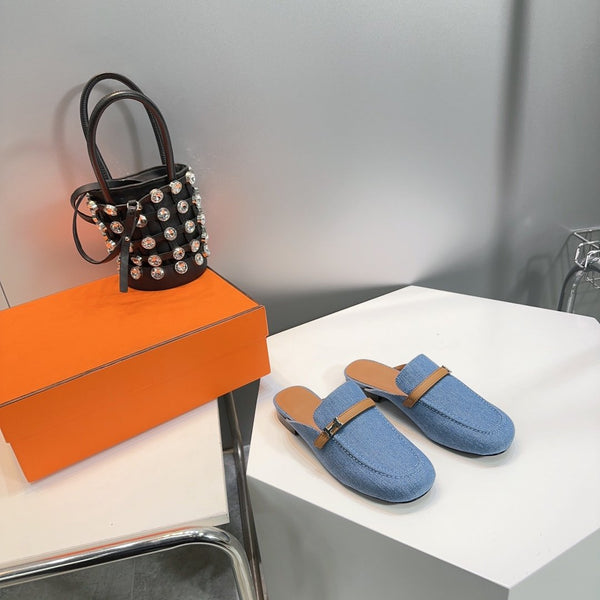 Lena Mule Blue Denim