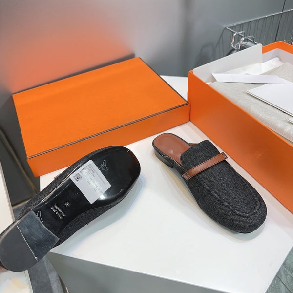 Lena Mule Black Denim