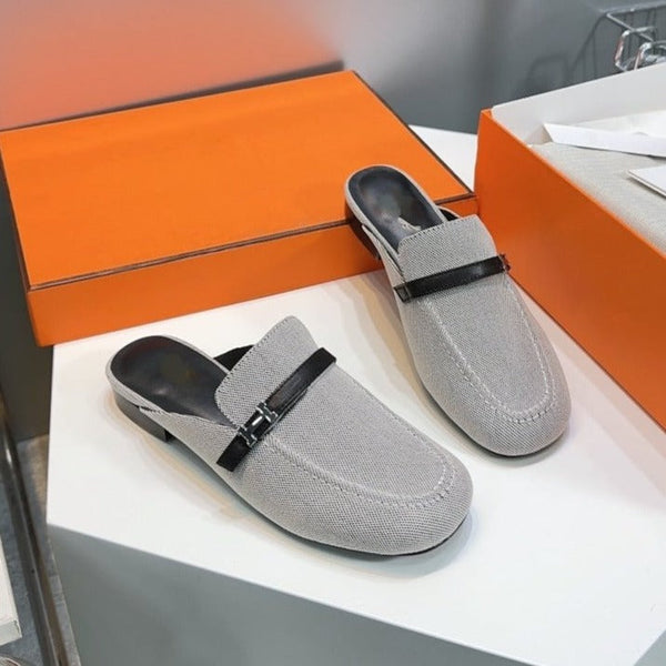 Lena Mule Gray Denim