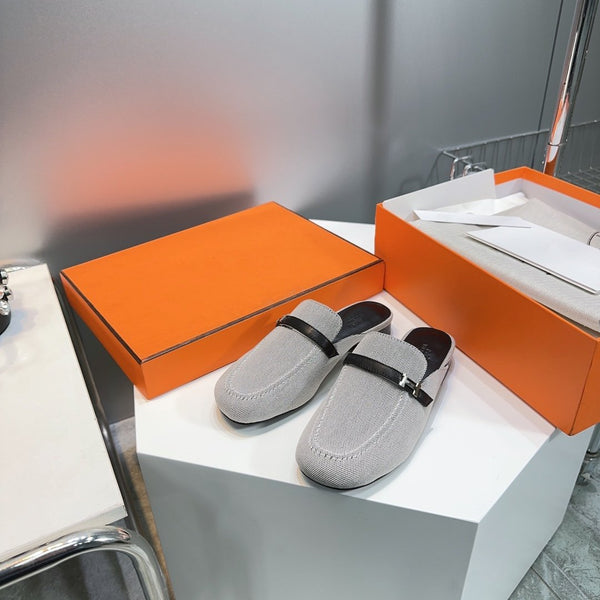 Lena Mule Gray Denim