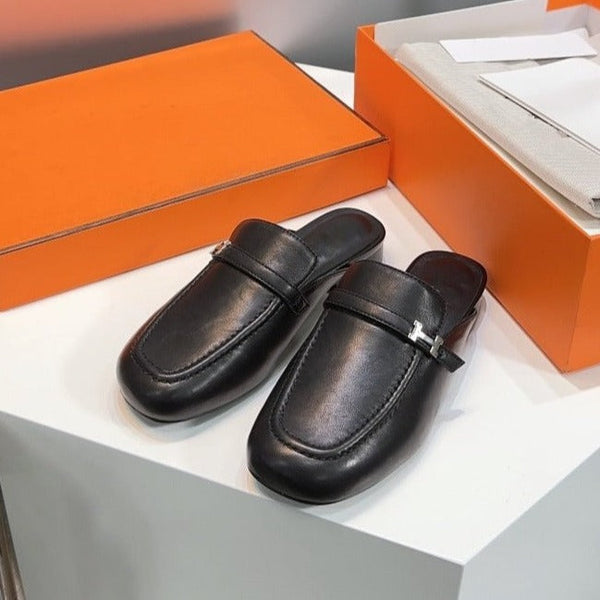 Lena Mule Black Leather