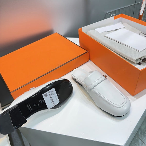 Lena Mule Pelle Bianca