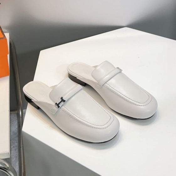 Lena Mule Pelle Bianca