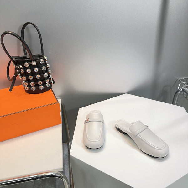 Lena Mule Pelle Bianca