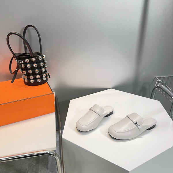 Lena Mule Pelle Bianca