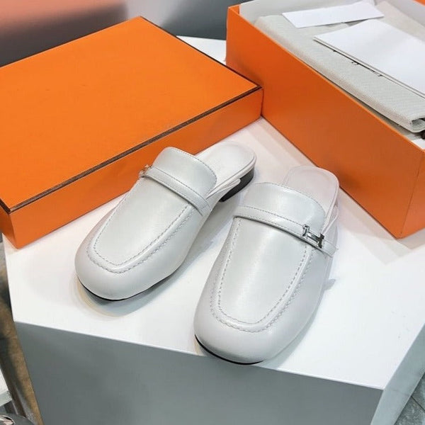 Lena Mule Pelle Bianca