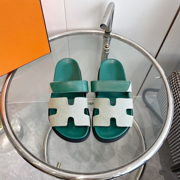 Chypre Canvas Sandal Tiff Leather