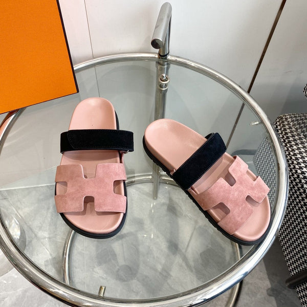 Cyprus Sandal Suede Rosa Chapas / Nero