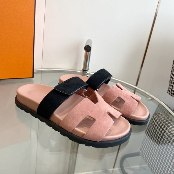 Cyprus Sandal Suede Rosa Chapas / Nero