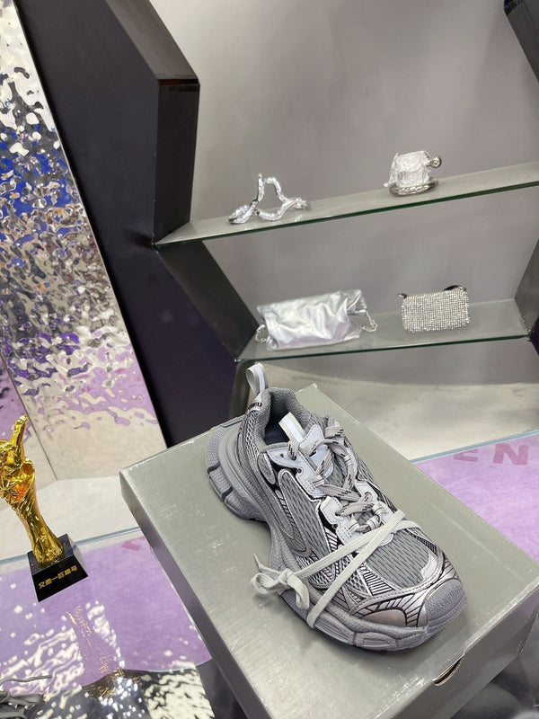 3XL SNEAKER IN ALL GRAY MESH AND POLYURETHANE