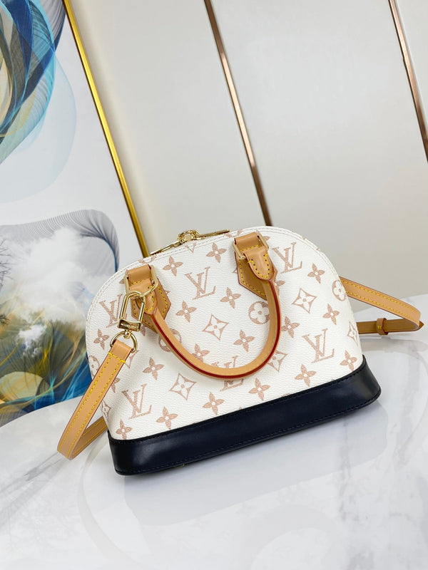 ALMA BB 25 IN TELA MONOGRAM DUNE BIANCA CON FERRAMENTA ORO