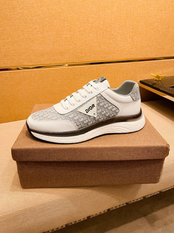 CD SALVATORE FERRAGAMO SNEAKER WHITE AND GRAY JACQUARD