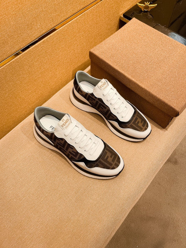 CD SALVATORE FERRAGAMO SNEAKER WHITE AND BROWN JACQUARD