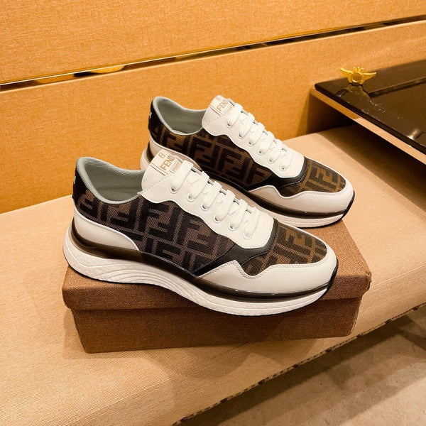 CD SALVATORE FERRAGAMO SNEAKER WHITE AND BROWN JACQUARD