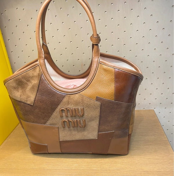 HOBO 28 BAG IN COGNAC LEATHER PATCHWORK