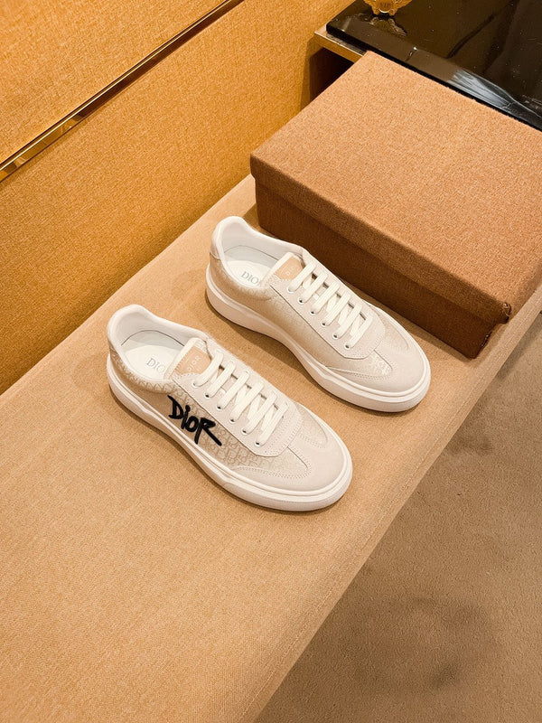 CD HOMME THICK-SOLE SNEAKERS BEIGE JACQUARD