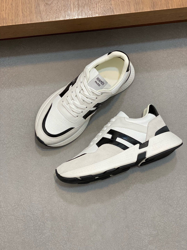 HM HOGAN SNEAKER WHITE CALFSKIN AND SUEDE