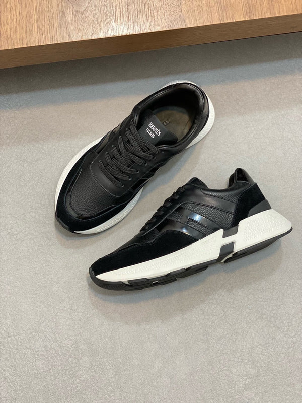 HM HOGAN SNEAKER BLACK CALFSKIN AND SUEDE