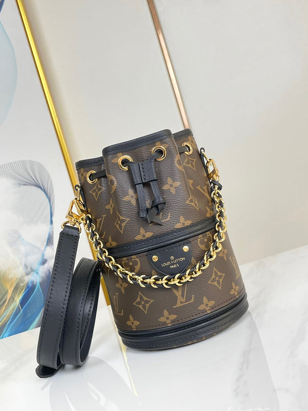 CANOA 20 IN TELA MONOGRAMMA MARRONE FERRAMENTA ORO