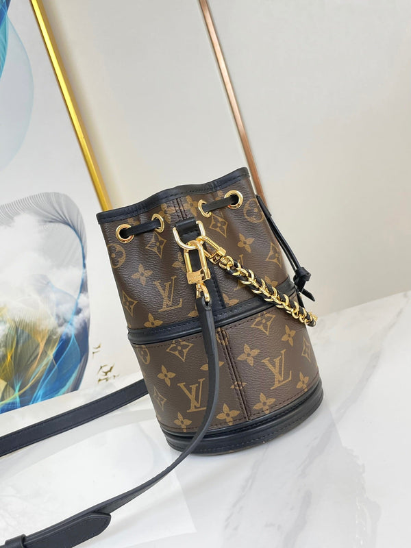 CANOA 20 IN TELA MONOGRAMMA MARRONE FERRAMENTA ORO