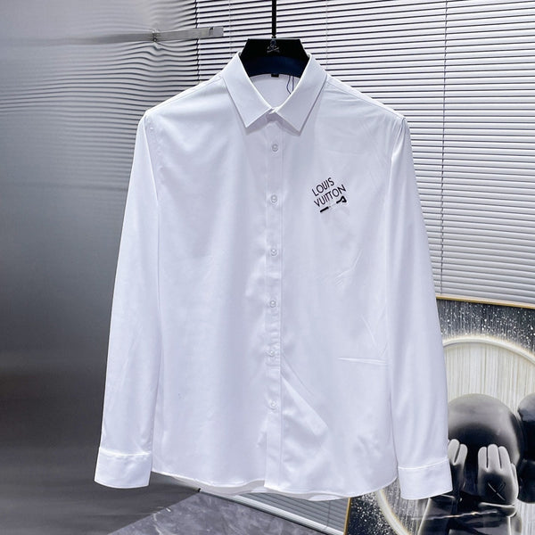 LV BASIC LONG-SLEEVED SHIRT WHITE COTTON 238818