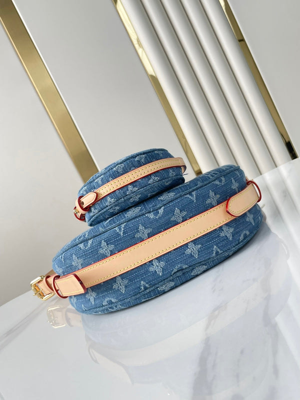 CROISSANT 25 IN DENIM MONOGRAM BLU