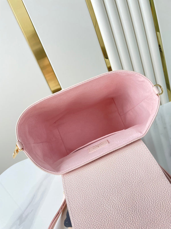 ZAINO DI RISERVA 22 IN PELLE CON STAMPA MONOGRAMMA ROSA CHIARO