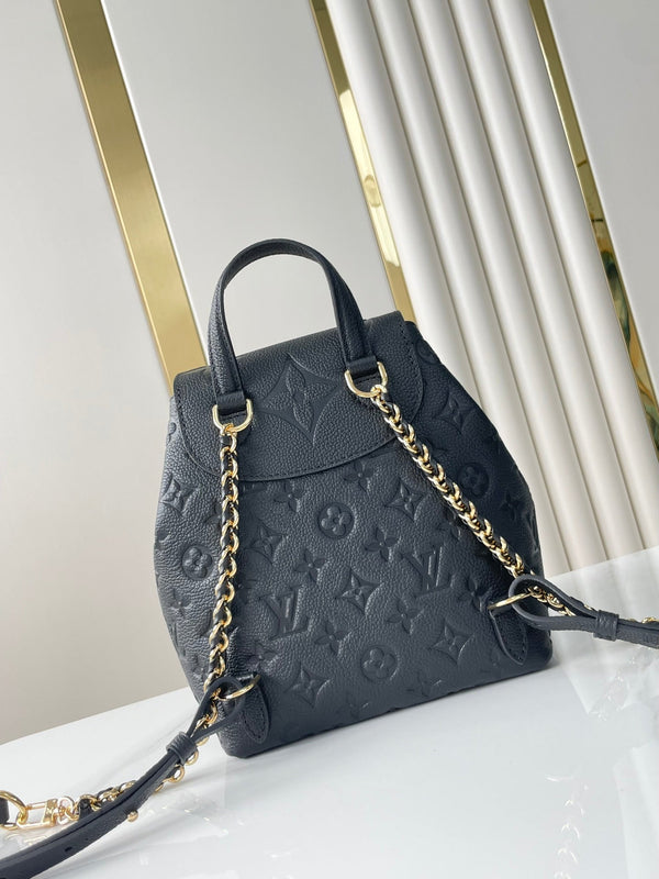 ZAINO DI RISERVA 22 IN PELLE CON STAMPA MONOGRAMMA NERA