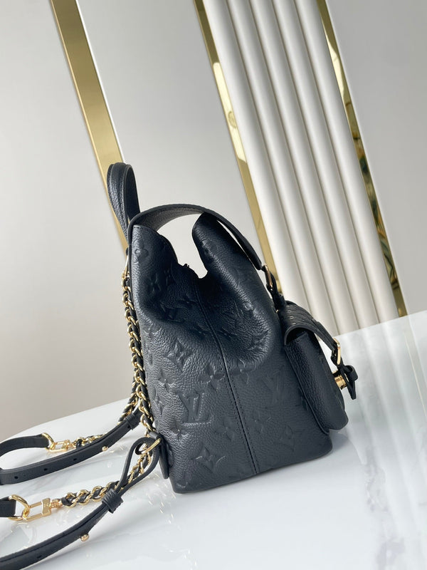 ZAINO DI RISERVA 22 IN PELLE CON STAMPA MONOGRAMMA NERA